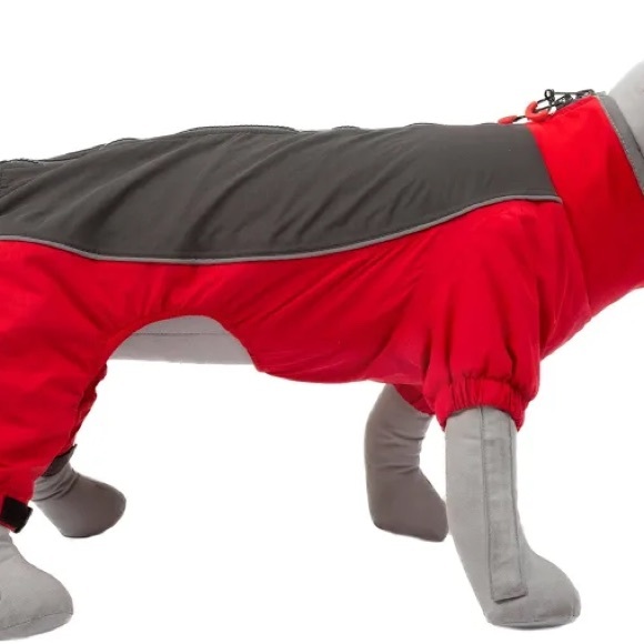 NWT KONG Outerwear Full Coverage Suit Dog Snow Water Resistant MED Red Grey - Picture 5 of 16